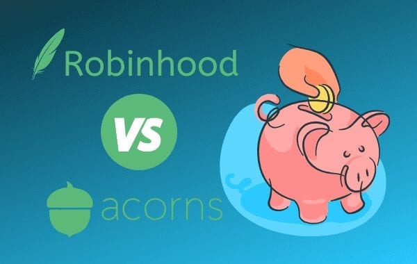 Robinhood Vs Acorns Putting Coin In Piggy Bank